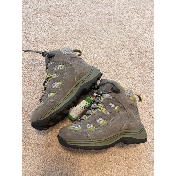 Lands' End Hiking Shoes Boy's Size 10M Gray&green Suede Drawstring NWT - Picture 2 of 6